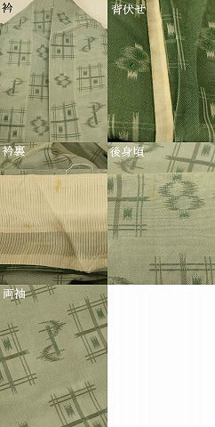 平和屋着物*夏物 小紋 紗 絣文 正絹 逸品 AABG3995jd