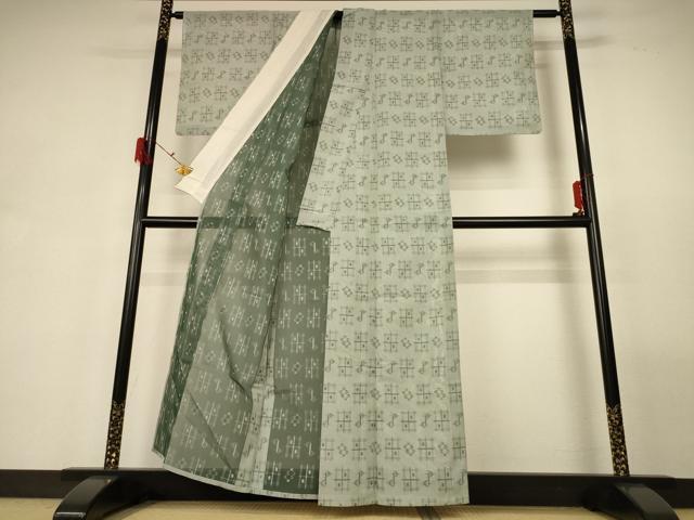 平和屋着物*夏物 小紋 紗 絣文 正絹 逸品 AABG3995jd