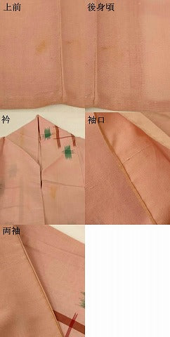 平和屋着物*夏物 小紋 紗 絣文 洗える着物 AABG3999jd