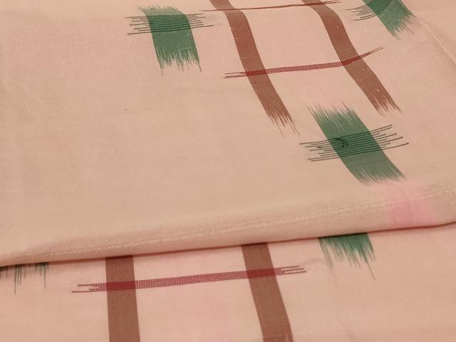 平和屋着物*夏物 小紋 紗 絣文 洗える着物 AABG3999jd