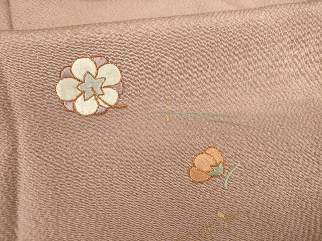 平和屋着物●訪問着 総駒刺繍 吹き寄せ文 金糸 鬼しぼ縮緬 正絹 逸品 AABG4025ck
