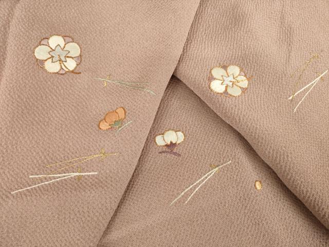 平和屋着物●訪問着 総駒刺繍 吹き寄せ文 金糸 鬼しぼ縮緬 正絹 逸品 AABG4025ck