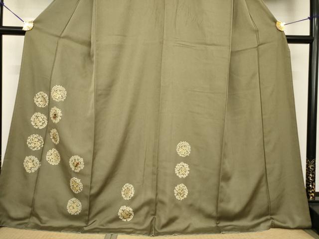 平和屋着物●訪問着 刺繍 花丸文 金彩 ロング丈 正絹 逸品 AABG4028ck