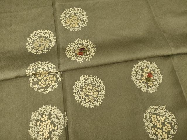 平和屋着物●訪問着 刺繍 花丸文 金彩 ロング丈 正絹 逸品 AABG4028ck