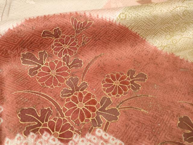 平和屋着物●訪問着 絞り 遠山吉祥花文 正絹 逸品 AABG4037ck
