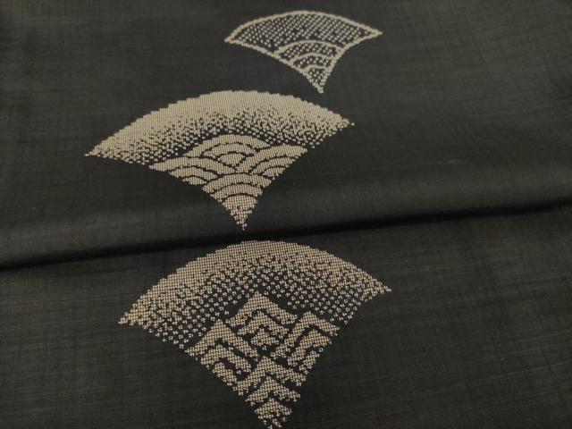 平和屋着物●本場大島紬 染大島 青海波 正絹 逸品 未使用 AABG4048ck