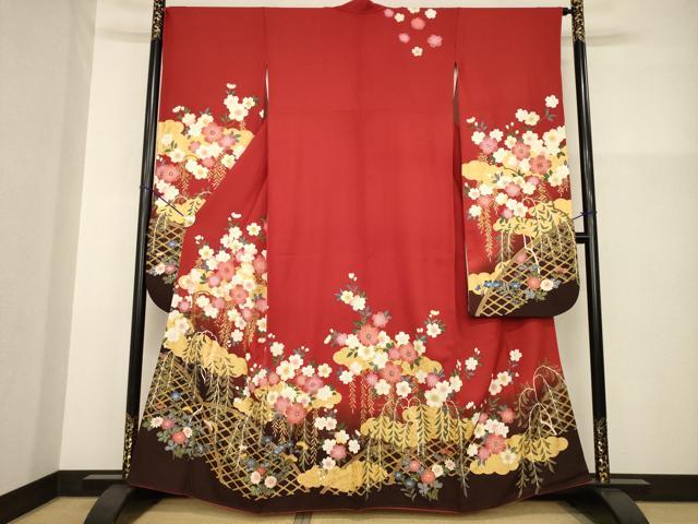 平和屋着物●豪華振袖 吉祥花籬文 暈し染め 正絹 逸品 AABG4055ck