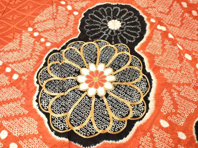平和屋着物●豪華振袖 駒刺繍 絞り 舞花文 正絹 逸品 AABG4056ck