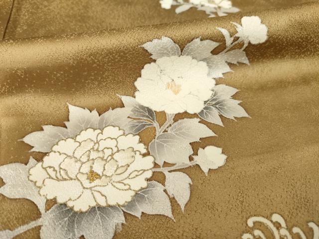 平和屋着物●訪問着 刺繍 草花文 金彩 正絹 逸品 AABG4057ck