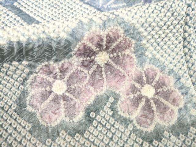 平和屋着物●名門 藤娘きぬたや・総絞り 訪問着 遠山松文 正絹 逸品 AABG4062ck