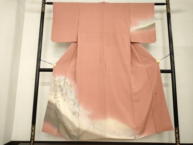 平和屋着物●染色作家 草野一騎 訪問着 飛鳥文 暈し染め 正絹 逸品 AABG4063ck
