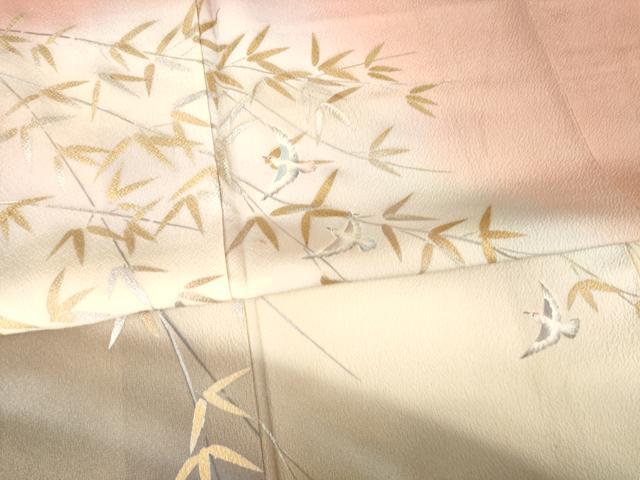 平和屋着物●染色作家 草野一騎 訪問着 飛鳥文 暈し染め 正絹 逸品 AABG4063ck