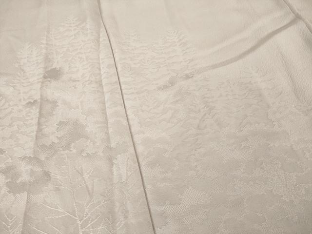 平和屋着物●無地絵羽訪問着 樹林地紋 薄柿色 正絹 逸品 AABG4072ck