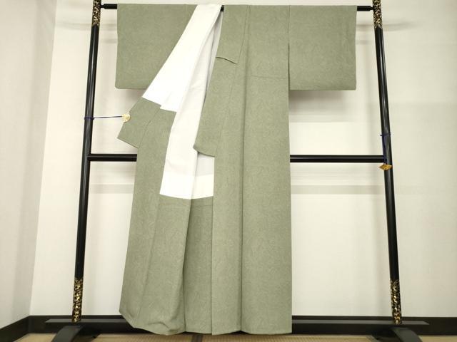 平和屋着物●上質な小紋 墨流し文様 正絹 逸品 AABG4077ck
