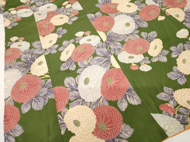 平和屋着物●アンティーク 大正ロマン 小紋 菊 正絹 逸品 AABG4078ck