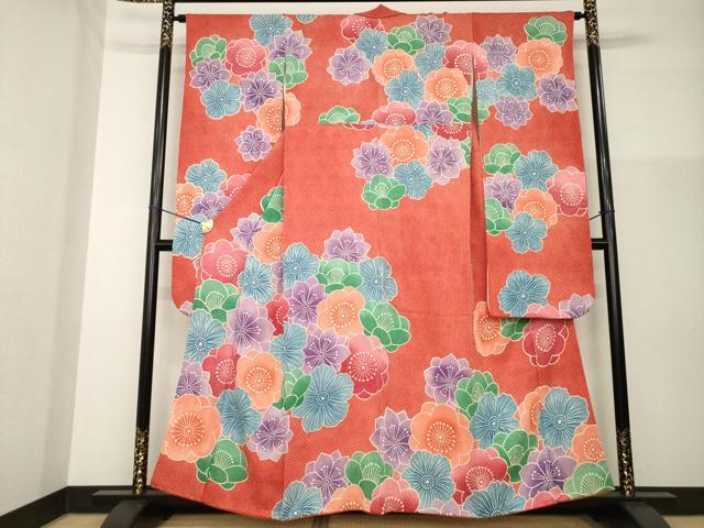 平和屋着物●名門 藤娘きぬたや・総絞り 振袖 舞花文 正絹 逸品 AABG4080ck