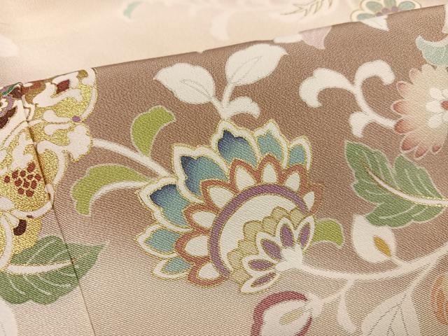 平和屋着物●豪華色留袖 友禅 駒刺繍 更紗唐草文 暈し染め 金彩 正絹 逸品 AABG4083ph