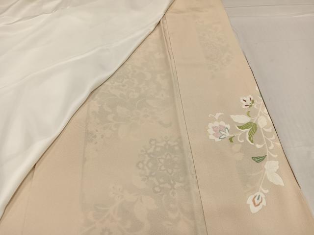 平和屋着物●豪華色留袖 友禅 駒刺繍 更紗唐草文 暈し染め 金彩 正絹 逸品 AABG4083ph