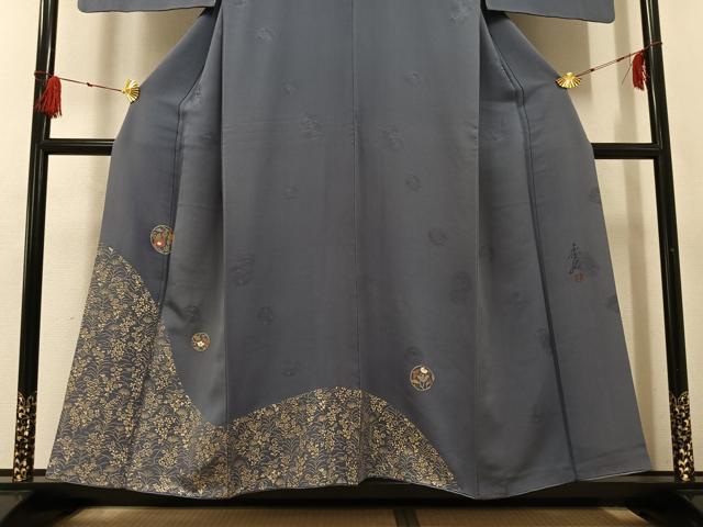 平和屋着物●友禅作家の巨匠 浅井青仁 訪問着 草花文 正絹 逸品 AABG4092ph