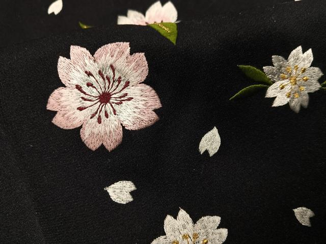 平和屋着物●女性 行灯袴 刺繍 舞桜文 暈し染め 洗える着物 AABG4093ph