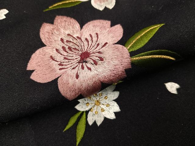 平和屋着物●女性 行灯袴 刺繍 舞桜文 暈し染め 洗える着物 AABG4093ph