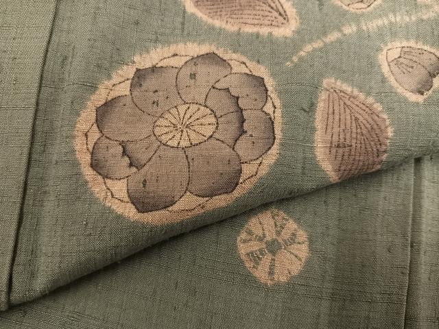 平和屋着物●上質な小紋 紬地 絞り 辻が花 正絹 逸品 AABG4094ph