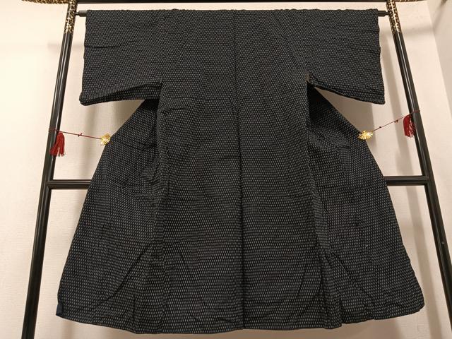 平和屋着物●男性 久留米絣 井桁絣 綿 逸品 AABG4104ph