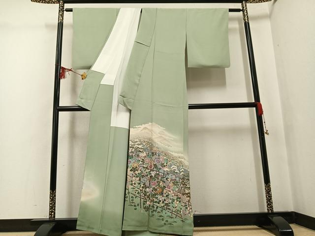 平和屋着物●本加賀友禅作家 村田理栄 色留袖 風景草花文 暈し染め 正絹 逸品 AABG4105ph