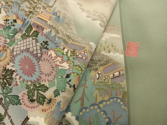 平和屋着物●本加賀友禅作家 村田理栄 色留袖 風景草花文 暈し染め 正絹 逸品 AABG4105ph