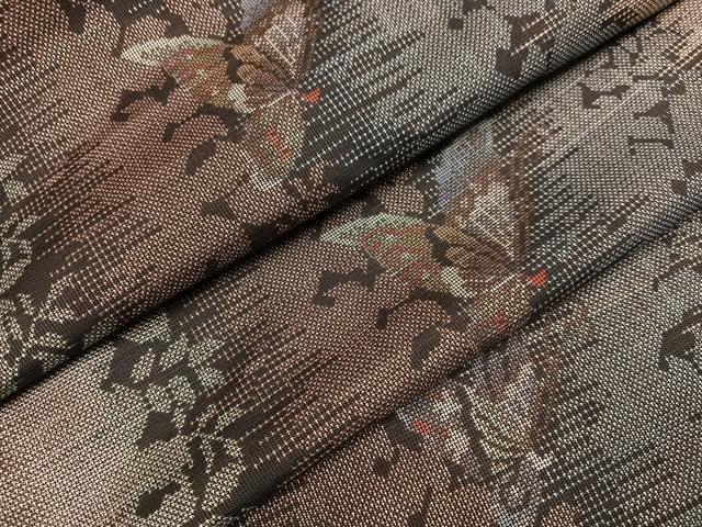 平和屋着物●本場大島紬 カタス9マルキ 花蝶縞文 正絹 逸品 AABG4114ph