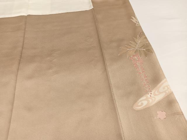 平和屋着物●訪問着 駒刺繍 流水草花文 金彩 正絹 逸品 AABG4117ph