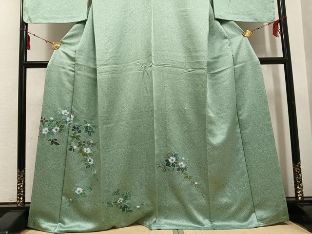 平和屋着物●訪問着 手描き 枝花文 正絹 逸品 未使用 AABG4118ph
