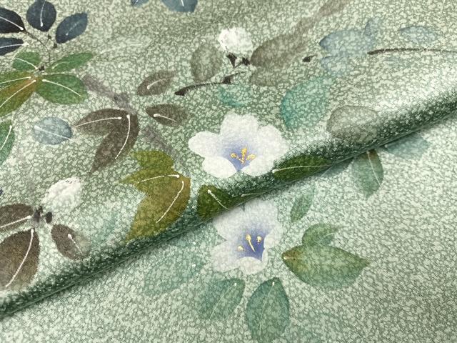 平和屋着物●訪問着 手描き 枝花文 正絹 逸品 未使用 AABG4118ph