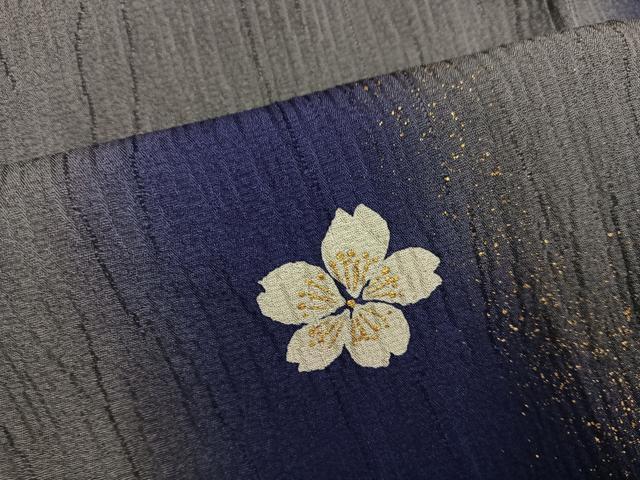 平和屋着物●パリコレクション ファッションモデル・デザイナー 山口小夜子 振袖 舞桜文 暈し染め 金彩 正絹 逸品 AABG4120ph