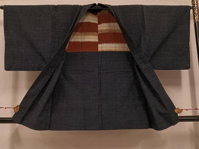 平和屋着物●男性 久留米絣 アンサンブル 綿 逸品 AABG4121ph
