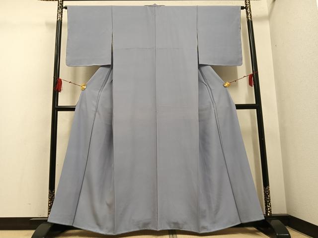 平和屋着物●上質な色無地 桔梗鼠色 正絹 逸品 AABG4125ph