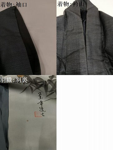 平和屋着物●男性 本場大島紬 アンサンブル 100亀甲 総詰め 正絹 逸品 AABG4127ph