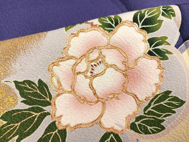 平和屋着物●豪華振袖 駒刺繍 梅 枝花文 金彩 正絹 逸品 AABG4134ph