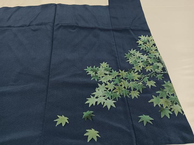平和屋着物●日本画家 霜鳥忍の世界 彩天目織 訪問着 手描き 楓 松坂屋扱い 正絹 逸品 AABG4150ph