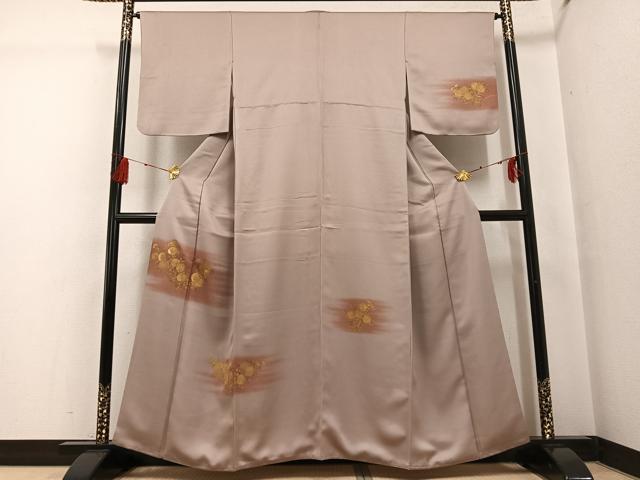 平和屋着物●訪問着 竹屋町刺繍 草花文 暈し染め 金彩 正絹 逸品 AABG4154ph