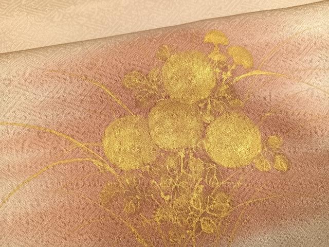 平和屋着物●訪問着 竹屋町刺繍 草花文 暈し染め 金彩 正絹 逸品 AABG4154ph