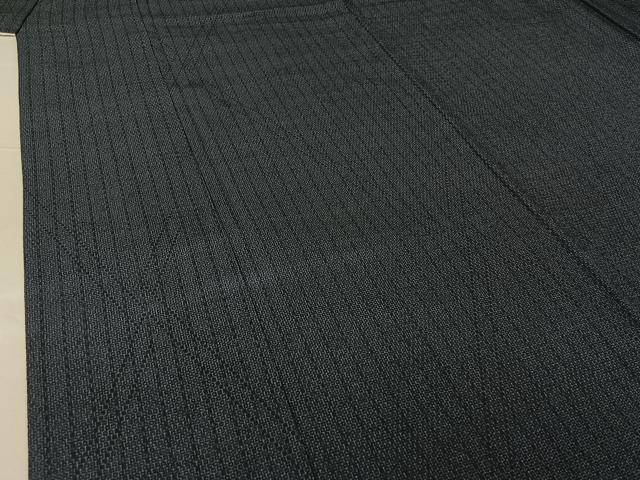 平和屋着物▽本塩沢 単衣 110亀甲 縞 正絹 逸品 AABG4210jh