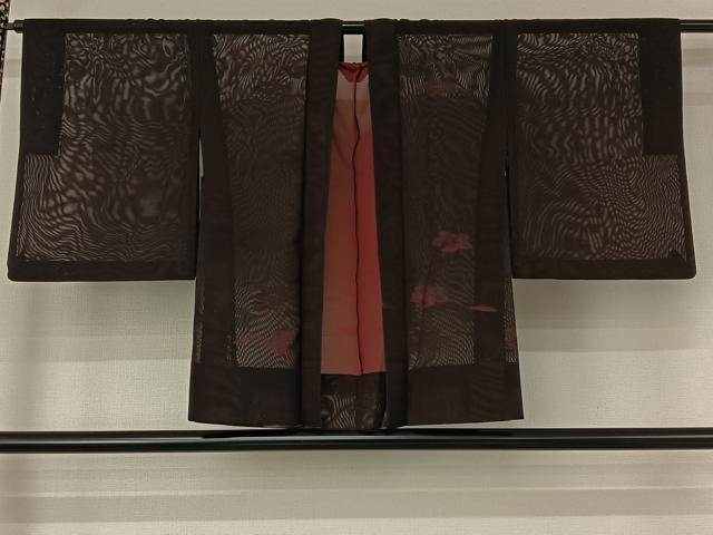 平和屋着物▽羽織 スリーシーズン 春夏秋 塵除け 草花文 正絹 逸品 AABG4214jh