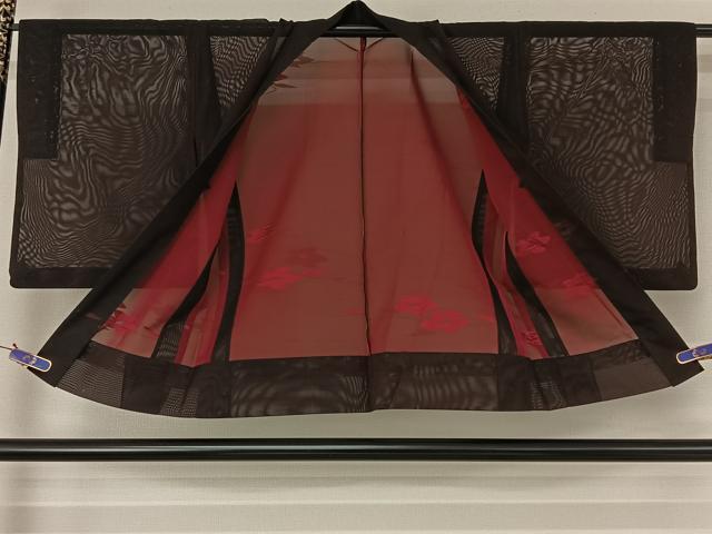 平和屋着物▽羽織 スリーシーズン 春夏秋 塵除け 草花文 正絹 逸品 AABG4214jh