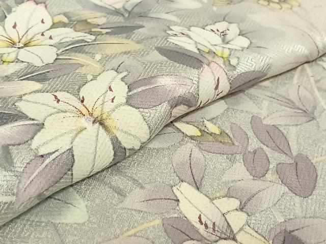 平和屋着物▽訪問着 単衣 作家物 手描き 草花文 暈し染め 正絹 逸品 AABG4221jh