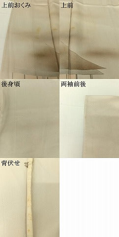 平和屋着物▽訪問着 単衣 手描き 人物風景花文 暈し染め 正絹 逸品 AABG4224jh