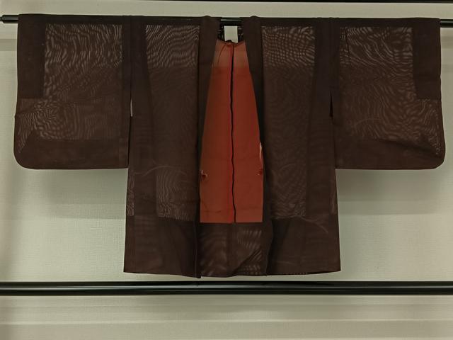 平和屋着物▽羽織 スリーシーズン 春夏秋 塵除け 草葉文 正絹 逸品 AABG4225jh