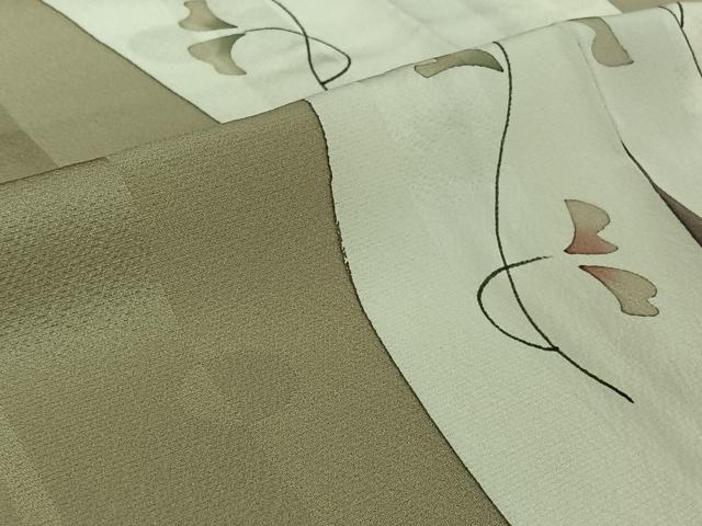 平和屋着物▽上質な小紋 単衣 唐草文 正絹 逸品 AABG4244jh
