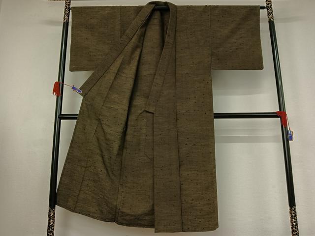 平和屋着物▽男性 紬 単衣 アンサンブル 霞文 正絹 逸品 AABG4245jh