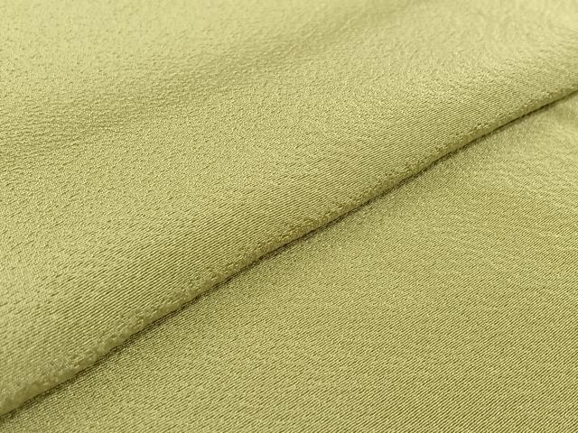 平和屋着物▽男性 単衣 色紋付 抹茶色 正絹 逸品 AABG4249jh